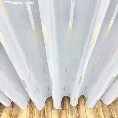Voile, Parketta, fehér alapon arany, 300x180 cm 