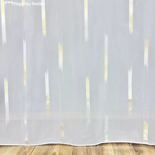 Voile, Parketta, fehér alapon arany, 300x180 cm 