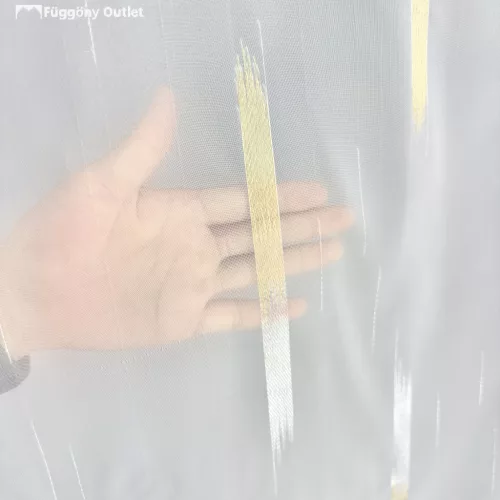 Voile, Parketta, fehér alapon arany, 300x180 cm 