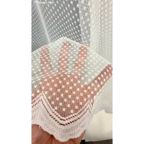 Méteráru, Csipke pöttyös, krém, 200 cm