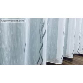 Voile, Azra, fehér alapon szürke, 500x210 cm 
