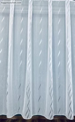 Voile, Azra, fehér alapon szürke, 300x260 cm 