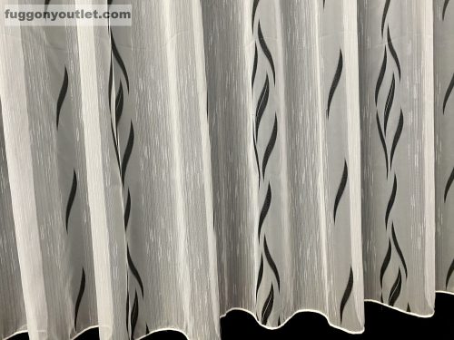 Készfüggöny, voile, Azra, fehér alapon fekete, 400x200 cm