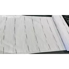 Méteráru, Pálcikás, Voile, fehèr alapon fekete, 280 cm 