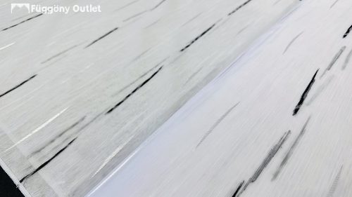 Méteráru, Pálcikás, Voile, fehèr alapon fekete, 280 cm 