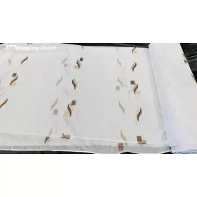 Méteráru, Zelis, Voile, fehèr alapon barna arany, 280 cm 
