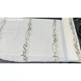 Méteráru, Irem, Voile, krém alapon barna arany, 280 cm 