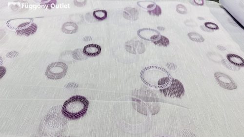 Méteráru, Karikás,Voile, fehèr alapon lila, 280 cm magas