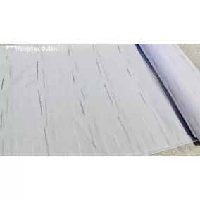   Méteráru, Pálcikás, Voile, fehèr alapon szürke, 280 cm 