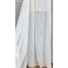 Méteráru, Voile, arany hullám fehér, 280 cm 