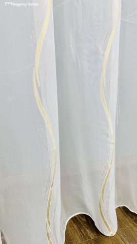 Méteráru, Voile, arany hullám fehér, 280 cm 