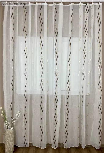 Voile, Azra, krém alapon barna, 400x260 cm