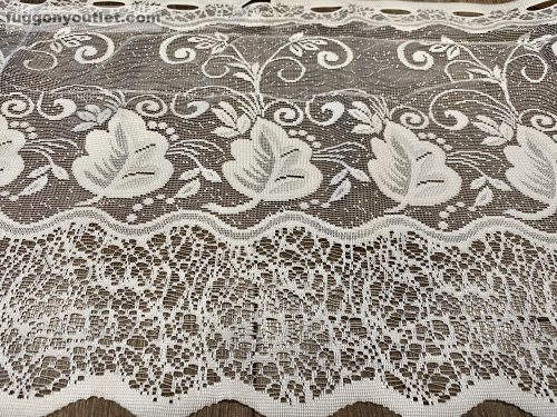 Méteráru, Vitrázs Függöny, Zsakar, krém Szőlőlevél, 40 cm