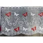   Méteráru, Vitrázs Függöny, Zsakar, Pillangós fehér alapon piros, 60 cm 