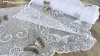 Méteráru, Vitrázs Függöny, Zsakar, Pillangós fehér alapon barna, 60 cm 