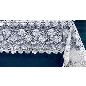   Méteráru, Vitrázs Függöny, Zsakar, Sorrozsa, fehér, 45 cm 