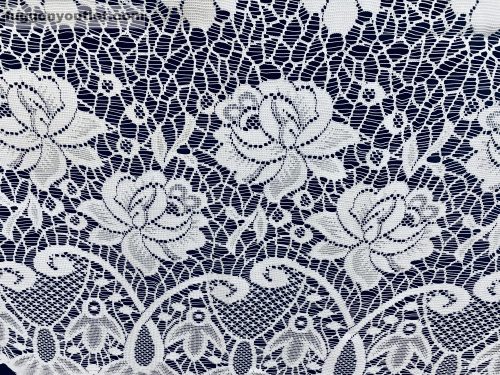 Méteráru, Vitrázs Függöny, Zsakar, Sorrozsa, fehér, 45 cm 