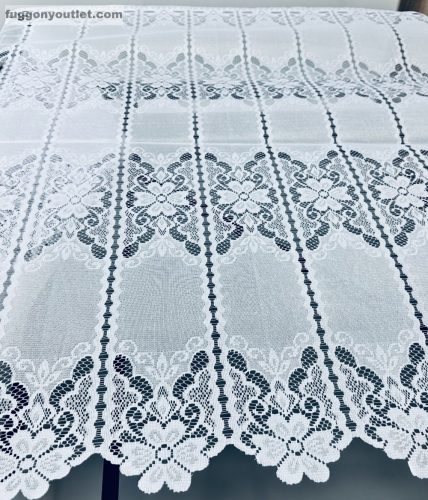 Méteráru, Vitrázs Függöny, Zsakar, fehér, 120 cm 