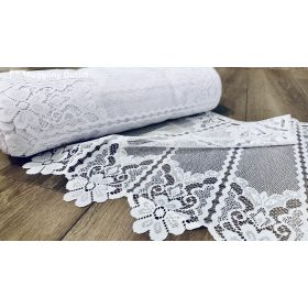 Méteráru, Vitrázs Függöny, Zsakar, fehér, 45 cm 