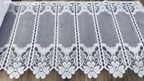 Méteráru, Vitrázs Függöny, Zsakar, fehér, 45 cm 