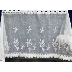   Méteráru, Vitrázs Függöny, Zsakar, Levendula,fehér, 75 cm 