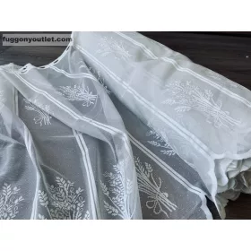   Méteráru, Vitrázs Függöny, Zsakar, Levendula krém, 70 cm