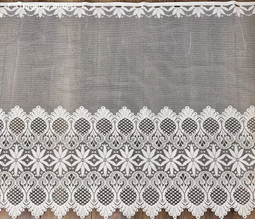 Méteráru, Vitrázs Függöny, Zsakar, krém, 90 cm 