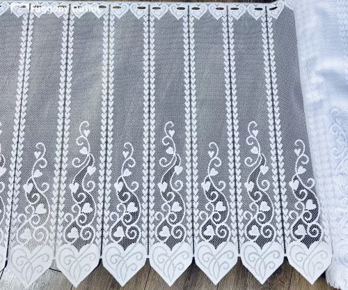 Méteráru, Vitrázs Függöny, Zsakar, Valentin fehér, 90 cm 