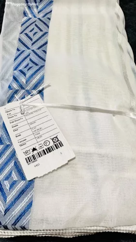 Méteráru, voile, nyirt mintás kék 18 m, 320 cm