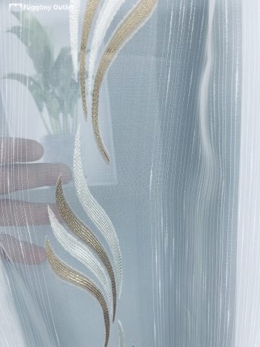 Méteráru, Voile, Dilara, fehér alapon Mogyoró, 280 cm 