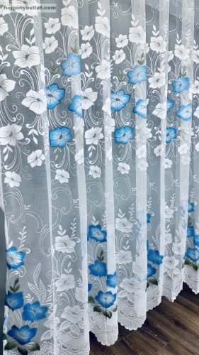 Pipacsvirág, fehér alapon Kék, 300x250 cm