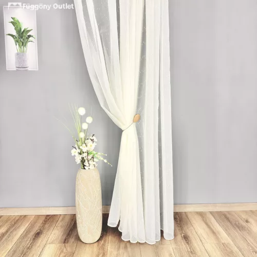 Méteráru, Voile, Hópehely, krém, 280cm