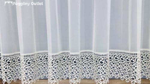 Voile, csipkés, krém, 200x175 cm