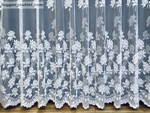 Készfüggöny, zsakar, Árnyékvirág fehér, 300x160 cm 