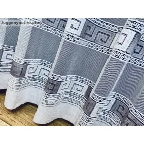 Görög minta 2, fehér alapon szürke, 500x175 cm