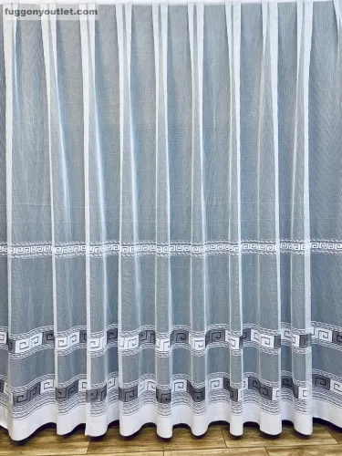 Görög minta 2, fehér alapon szürke, 500x175 cm