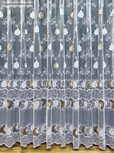 Szevgi, barna, fehér alapon barna, 500x175 cm