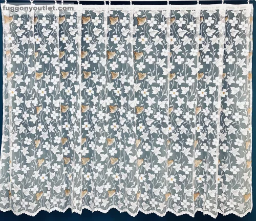 Yaprak, fehér alapon barna Levél, 300x250 cm