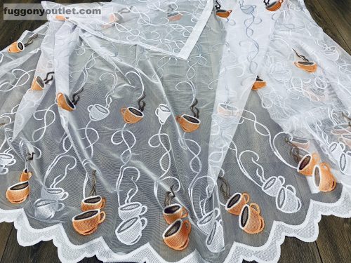 Coffee, fehér alapon narancs barna, 300x250 cm