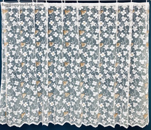 Yaprak, fehér alapon barna Levél, 400x155 cm