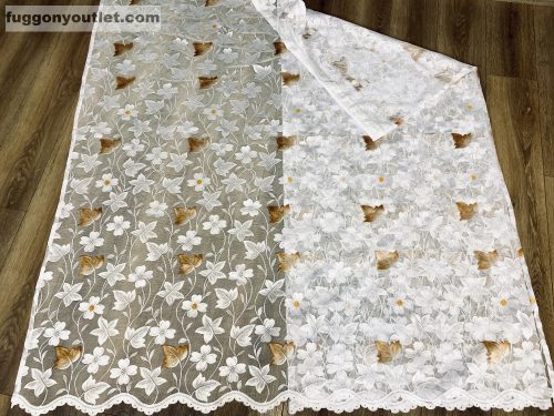 Yaprak, fehér alapon barna Levél, 400x155 cm