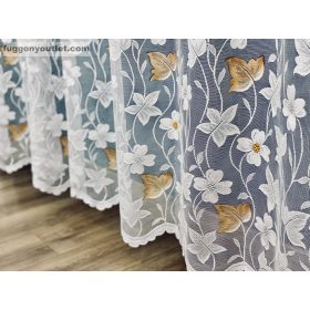 Yaprak, fehér alapon barna Levél, 400x250 cm