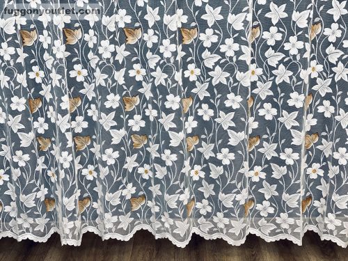 Yaprak, fehér alapon barna Levél, 400x250 cm