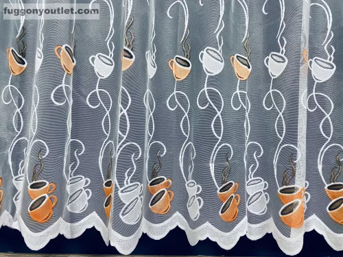 Coffee, fehér alapon narancs barna, 500x175 cm