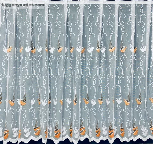 Coffee, fehér alapon narancs barna, 500x175 cm