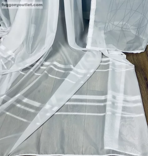 Voile, fehér Csíkos, 300x260 cm