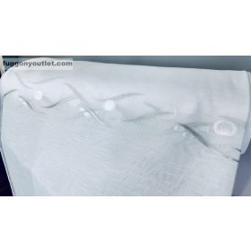 Méteráru,Voile,Roshan, fehér alapon szürke, 150 cm 