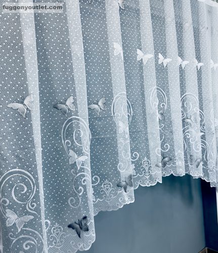 Pillangó, panorama, fehér alapon szürke, 300x155 cm