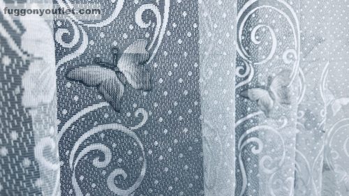 Pillangó, panorama, fehér alapon szürke, 300x155 cm