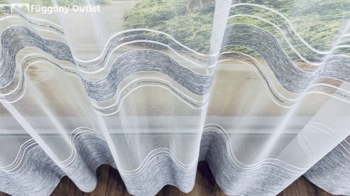 Voile, szürke Szatén Csíkos, 300x250 cm